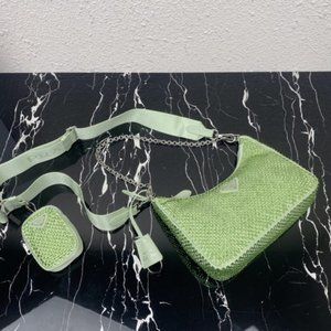 Prada Re-Edition 2005 Satin Bag With Crystals